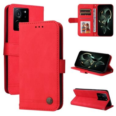 Peňaženkové kožené puzdro Life Tree na Xiaomi 13T / 13T Pro - Červená