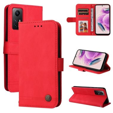 Peňaženkové kožené puzdro Life Tree na Xiaomi Redmi Note 12S - Červená