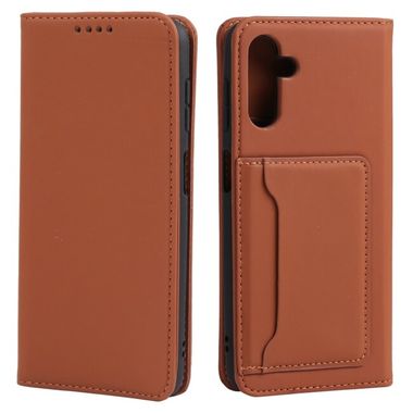 Peňaženkové kožené puzdro LIQUID na Samsung Galaxy A04s – Hnedá