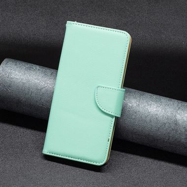 Peňaženkové kožené puzdro LITCHI na iPhone 15 Pro Max - Zelená