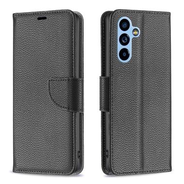Peňaženkové kožené puzdro LITCHI na Samsung Galaxy A54 5G – Čierna