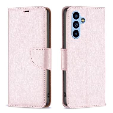 Peňaženkové kožené puzdro LITCHI na Samsung Galaxy A54 5G – Ružovozlatá