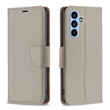 Peňaženkové kožené puzdro LITCHI na Samsung Galaxy A54 5G – Šedá
