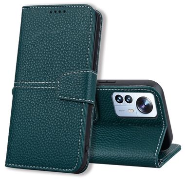 Peňaženkové kožené puzdro LITCHI na Xiaomi 12X – Zelená