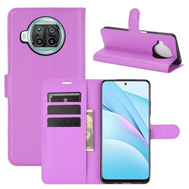 Peňaženkové kožené puzdro LITCHI na Xiaomi Mi 10T Lite 5G - Fialová