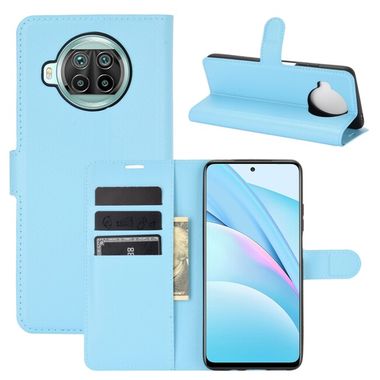Peňaženkové kožené puzdro LITCHI na Xiaomi Mi 10T Lite 5G - Modrá