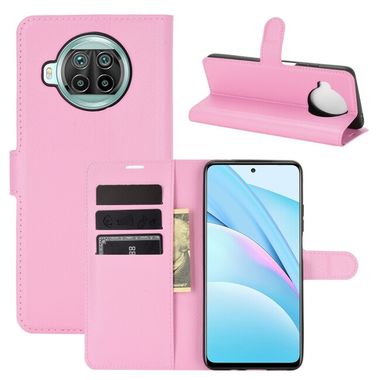 Peňaženkové kožené puzdro LITCHI na Xiaomi Mi 10T Lite 5G - Ružová