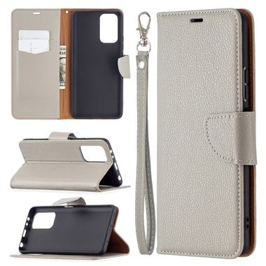 Peňaženkové kožené puzdro LITCHI na Xiaomi Redmi Note 10 Pro - Šedá
