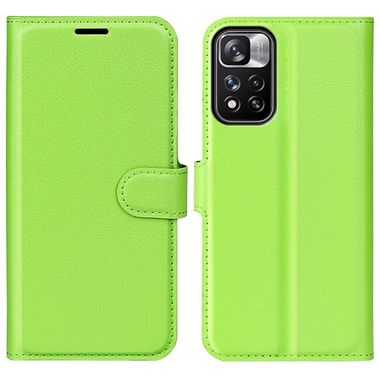 Peňaženkové kožené puzdro LITCHI na Xiaomi Redmi Note 11 Pro - Zelená