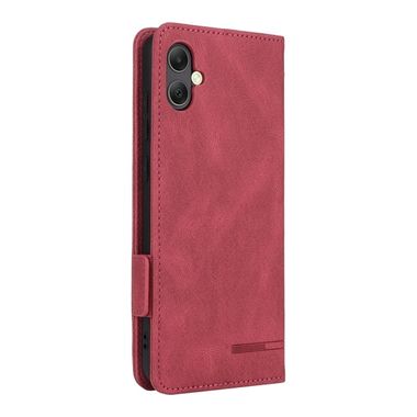 Peňaženkové kožené puzdro Magnetic Clasp na Samsung Galaxy A05s - Červená