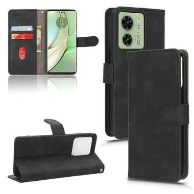 Peňaženkové kožené puzdro Magnetic Flip na Motorola Edge 40 - Čierna