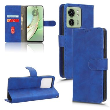 Peňaženkové kožené puzdro Magnetic Flip na Motorola Edge 40 - Modrá