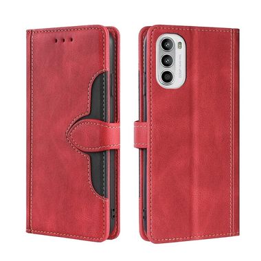 Peňaženkové kožené puzdro MAGNETIC na Motorola Moto G82 5G – Červená