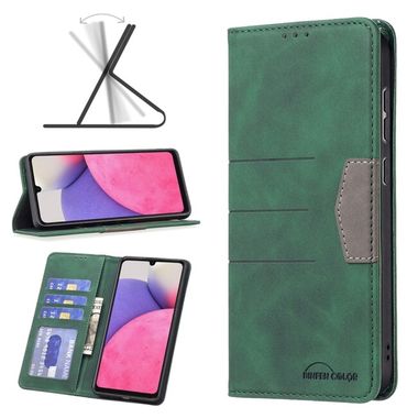 Peňaženkové kožené puzdro MAGNETIC na Samsung Galaxy A33 5G - Zelená