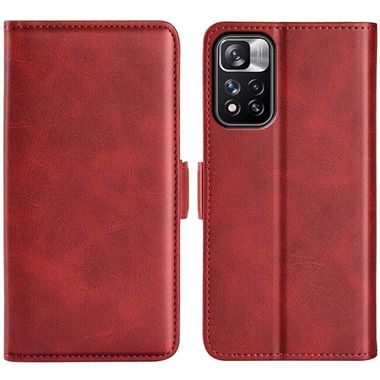 Peňaženkové kožené puzdro MAGNETIC na Xiaomi Redmi Note 11 Pro - Červená