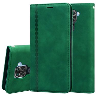 Peňaženkové kožené puzdro MAGNETIC na Xiaomi Redmi Note 9 - Zelená