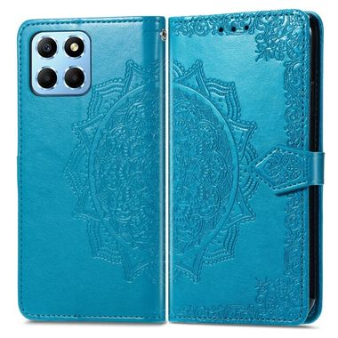 Peňaženkové kožené puzdro Mandala Flower na Honor X8 5G/X6 - Modrá