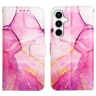 Peňaženkové kožené puzdro Marble Pattern na Galaxy A35 5G - Ružová