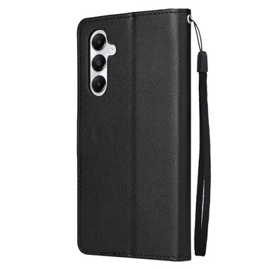 Peňaženkové kožené puzdro Multifunctional Flip na Samsung Galaxy A05s - Čierna