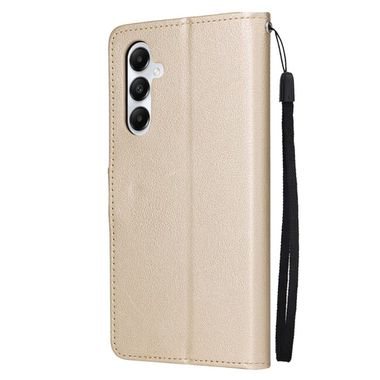 Peňaženkové kožené puzdro Multifunctional Flip na Samsung Galaxy A05s - Zlatá