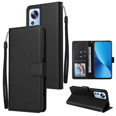 Peňaženkové kožené puzdro MULTIFUNCTIONAL na Xiaomi 12 Lite – Čierna