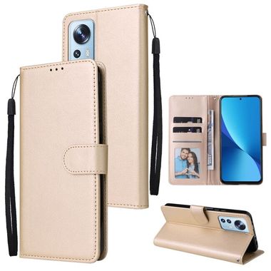 Peňaženkové kožené puzdro MULTIFUNCTIONAL na Xiaomi 12 Lite – Zlatá