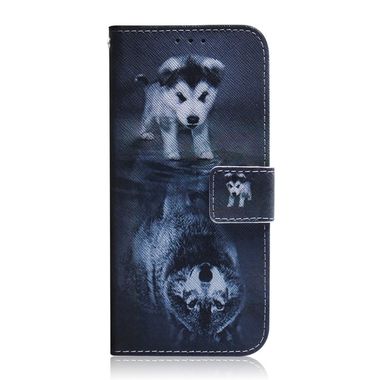 Peňaženkové kožené puzdro na Samsung Galaxy A41-Wolf and Dog