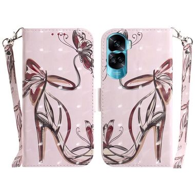 Peňaženkové 3D puzdro na Honor 90 Lite - Butterfly High-heeled