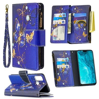 Peňaženkové kožené puzdro na Honor 9X Lite - Purple Butterfly