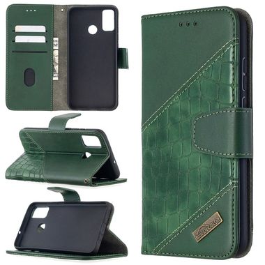 Peňaženkové kožené puzdro na Honor 9X Lite - Zelená