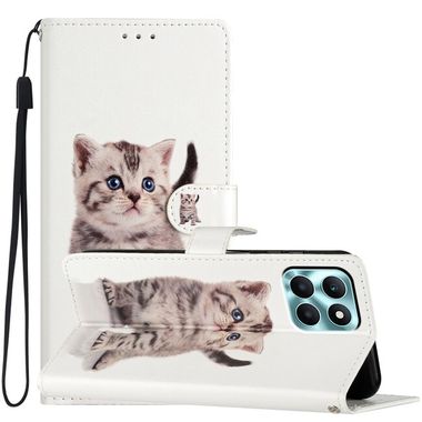 Peňaženkové kožené puzdro na Honor X6a - Little Tabby Cat