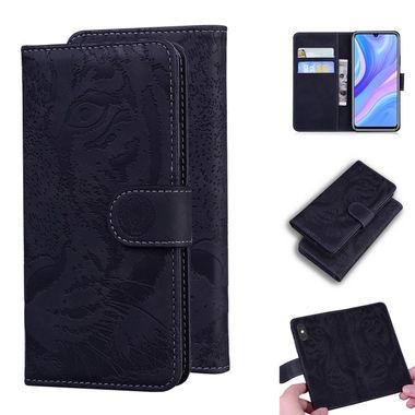 Peňaženkové kožené puzdro na Huawei P Smart S - Čierna