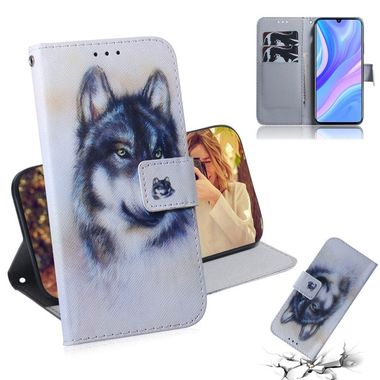 Peňaženkové kožené puzdro na Huawei P Smart S - White Wolf