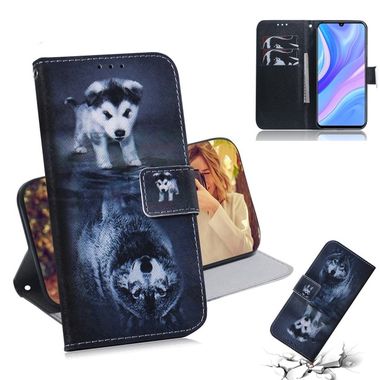 Peňaženkové kožené puzdro na Huawei P Smart S - Wolf and Dog