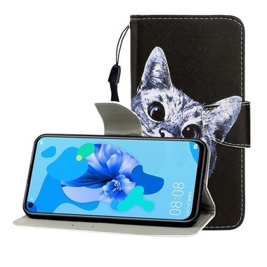 Peňaženkové kožené puzdro na Huawei P20 Lite (2019) - Curious Cat