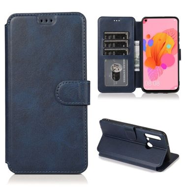 Peňaženkové kožené puzdro na Huawei P20 Lite (2019) - Modrá
