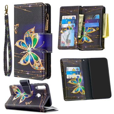 Peňaženkové kožené puzdro na Huawei P40 Lite E - Big Butterfly