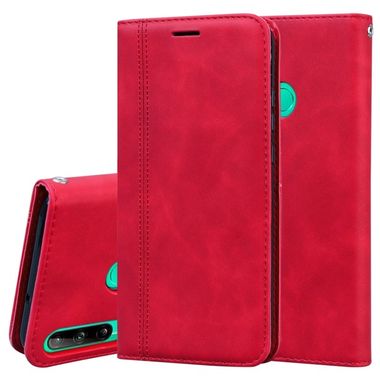 Peňaženkové kožené puzdro na Huawei P40 Lite E - Červený