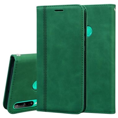 Peňaženkové kožené puzdro na Huawei P40 Lite E - Zelený