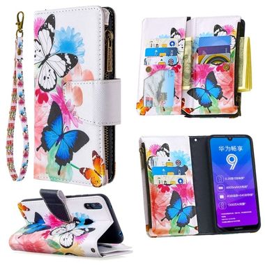 Peňaženkové kožené puzdro na Huawei Y7 (2019) - Two Butterflies