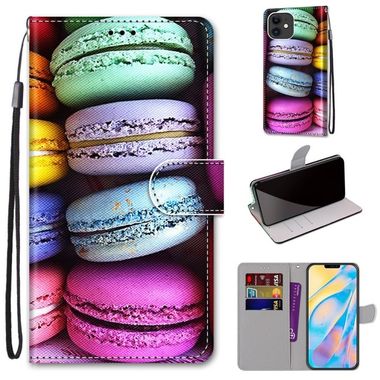 Peňaženkové kožené puzdro na iPhone 12 Mini - Colorful Cakes