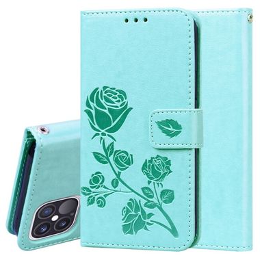 Peňaženkové kožené puzdro ROSES na iPhone 12/12 Pro - Zelená