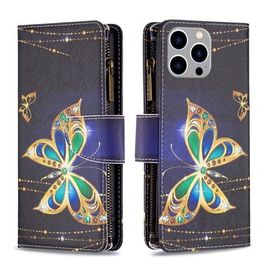 Peňaženkové kožené puzdro na iPhone 15 Pro Max - Big Butterfly