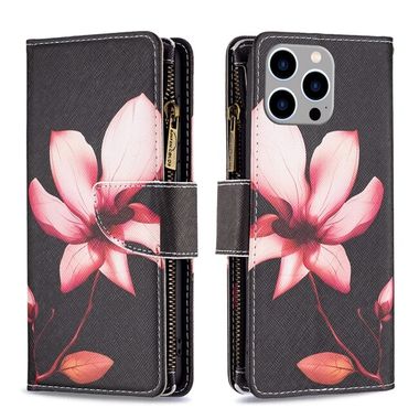 Peňaženkové kožené puzdro na iPhone 15 Pro Max - Lotus