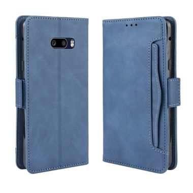 Peňaženkové kožené puzdro na LG G8X – Modrá