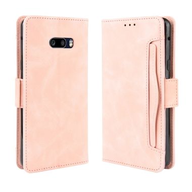 Peňaženkové kožené puzdro na LG G8X – Ružová