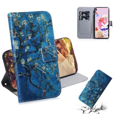 Peňaženkové kožené puzdro na LG K51S - Apricot Flower