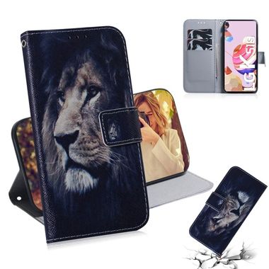 Peňaženkové kožené puzdro na LG K51S - Lion