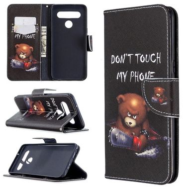 Peňaženkové kožené puzdro na LG K61 - Bear