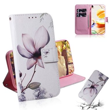 Peňaženkové kožené puzdro na LG K61 - Magnolia Flower